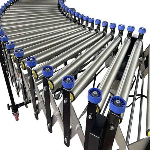 Powered Flexible Roller Conveyor with Side Guide