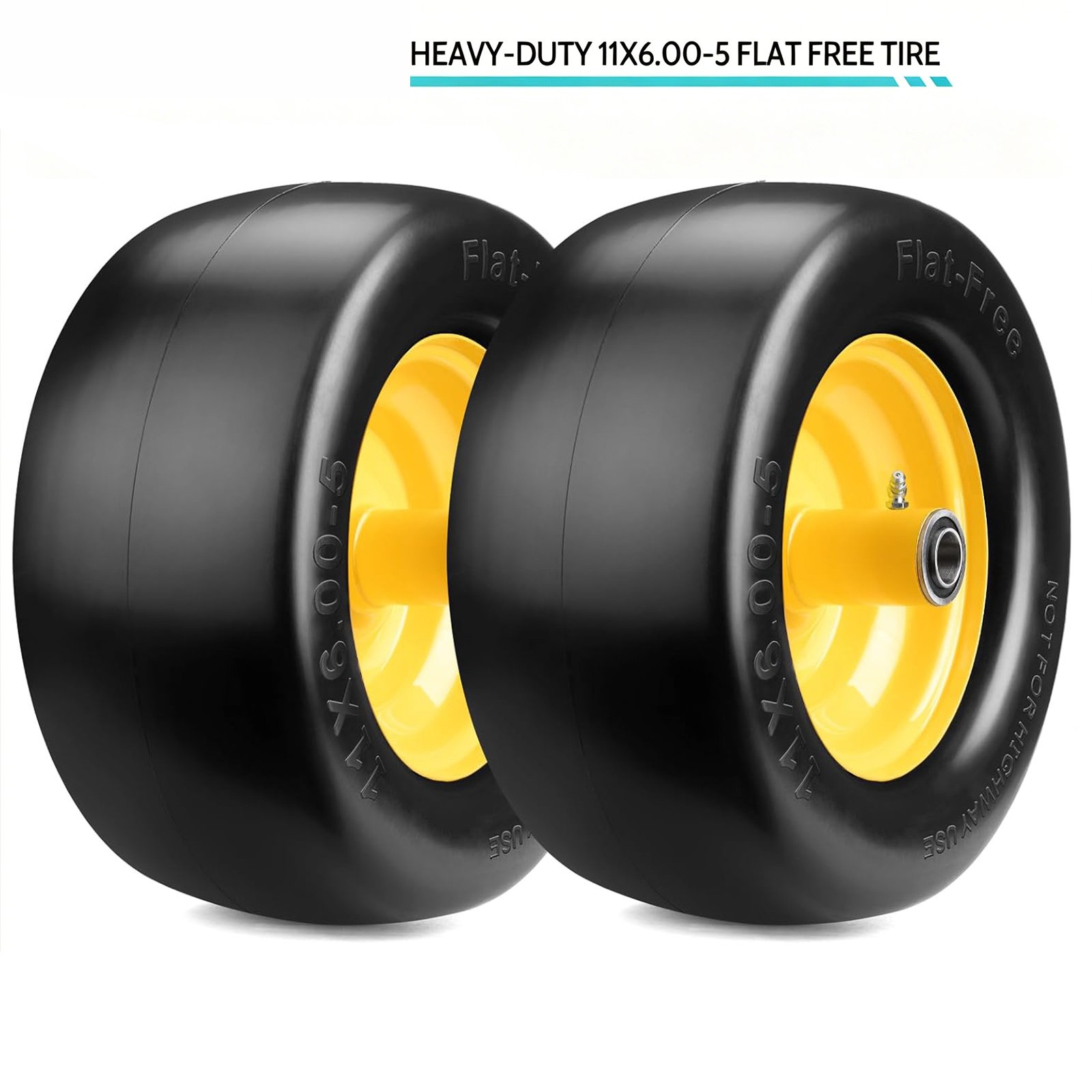 11x6-5 Lawn Mower Tires Flat Free - Image 3