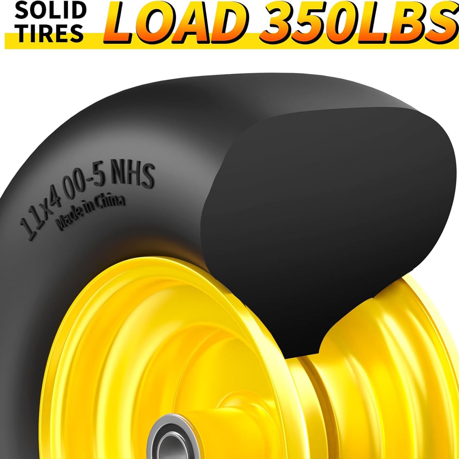 TEPU 11x4.00-5 Lawn Mower Tires Flat Free - Image 3